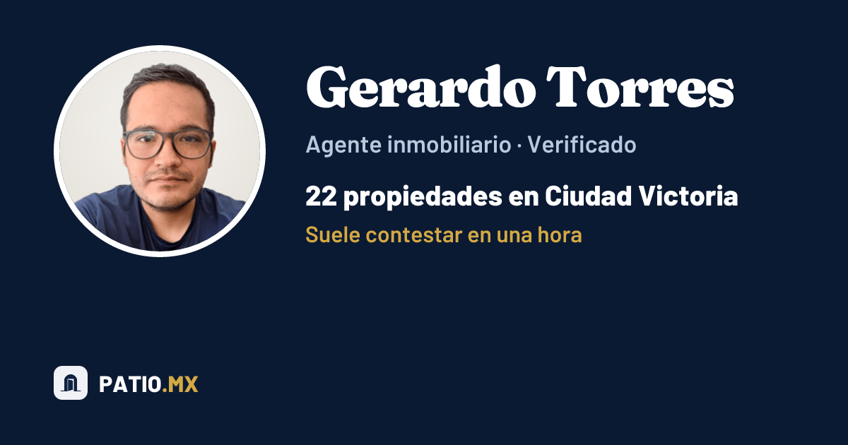 Gerardo Torres, agente inmobiliario en Ciudad Victoria
